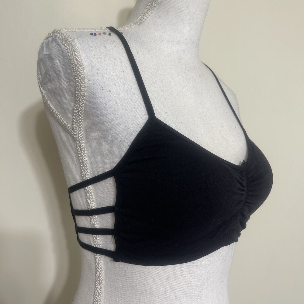 Youmita Bralette For Women, Sexy Back Stripes Strap Racerback Black S-M